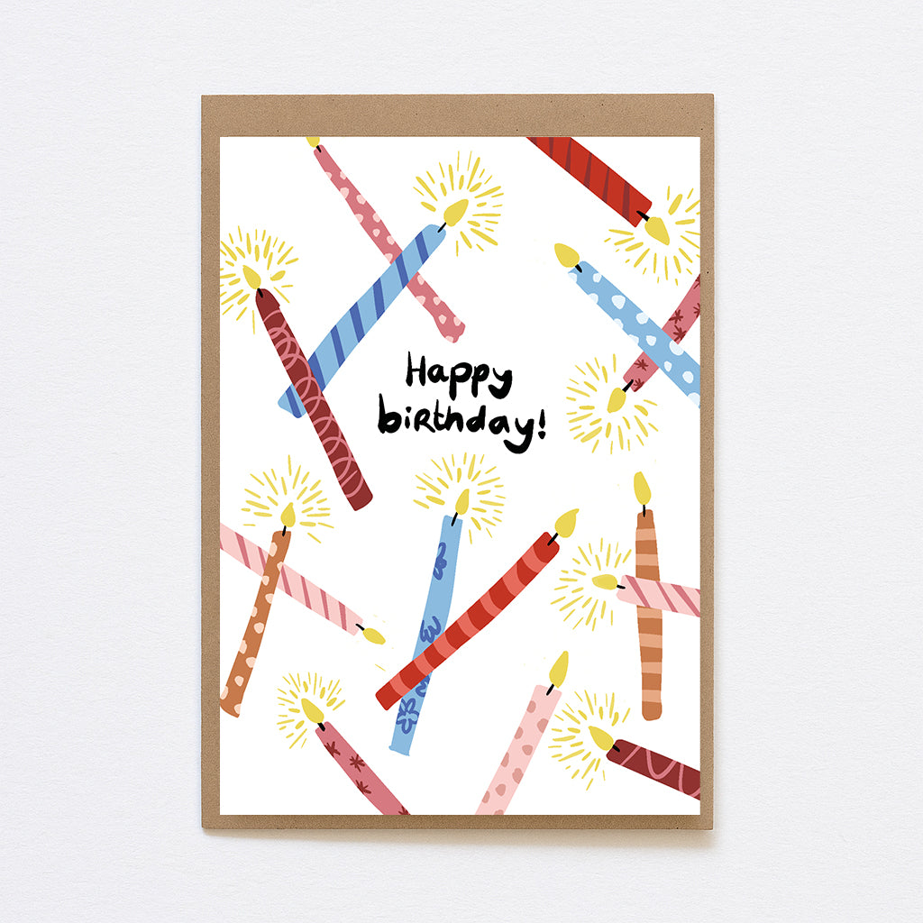 Kaart - Happy Birthday kaarsen