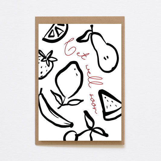 Wenskaart A6 get well soon.