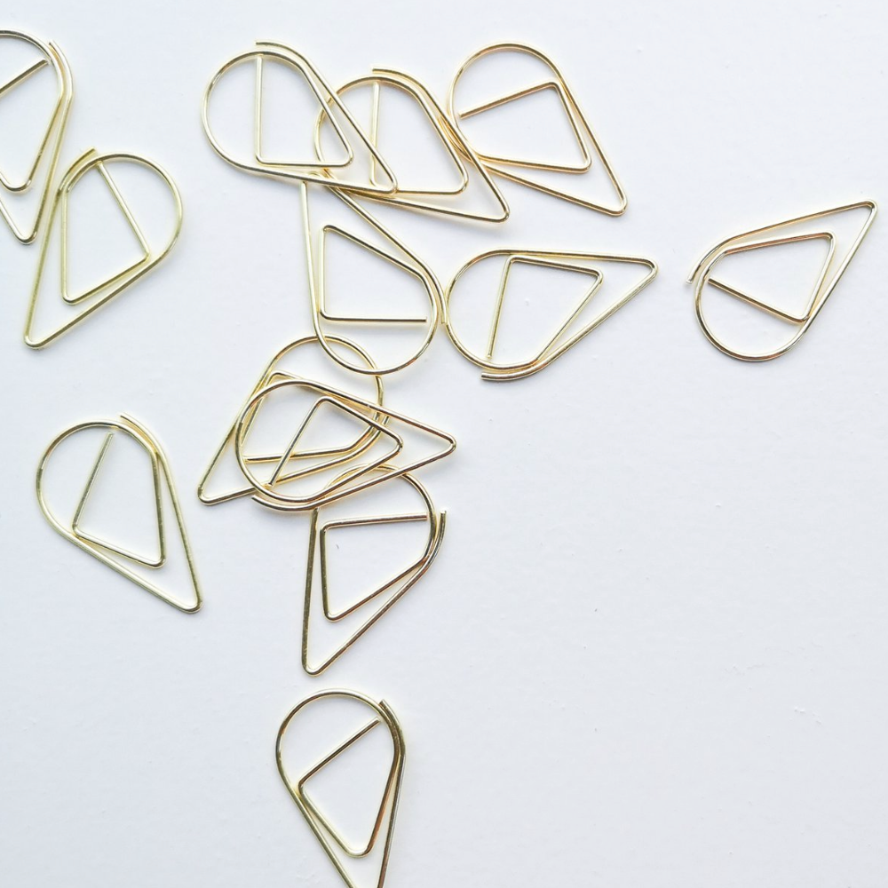 Paperclip druppel - Goud - 50 stuks