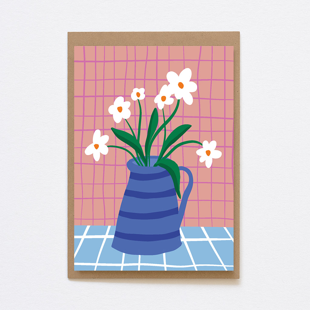 Wenskaart Leukigheidjes bloemen blanco