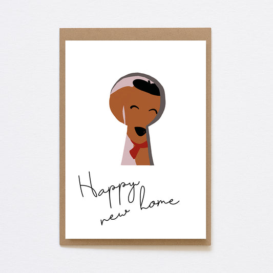 Happy new home wenskaart - teckel