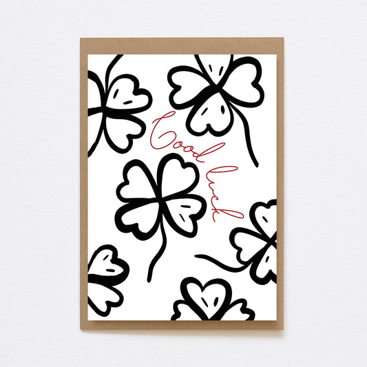 Kaart klavertje 4 om iemand geluk te wensen