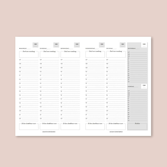 Printable - weekplanning