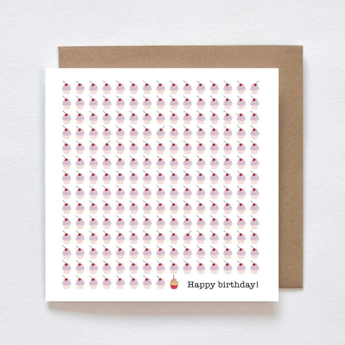 Kaart - Happy birthday ( cupcake)