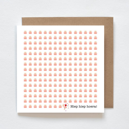 Kaart - hiep hiep hoera!