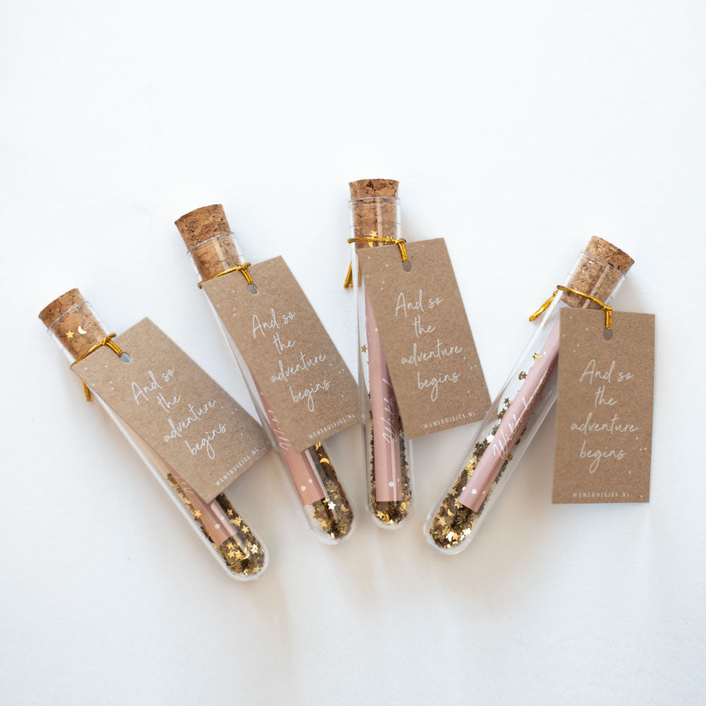 Bruiloft bedankje - ' And so the adventure begins'