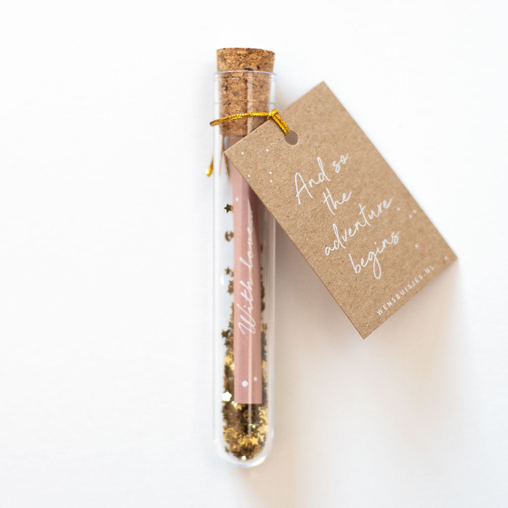 Bruiloft bedankje - ' And so the adventure begins'