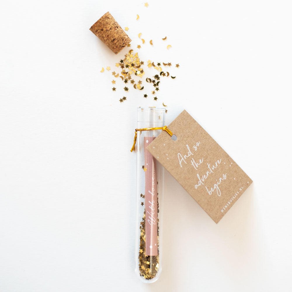 Bruiloft bedankje - ' And so the adventure begins'