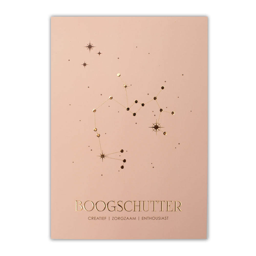 Sterrenbeeld poster - Boogschutter - oud roze