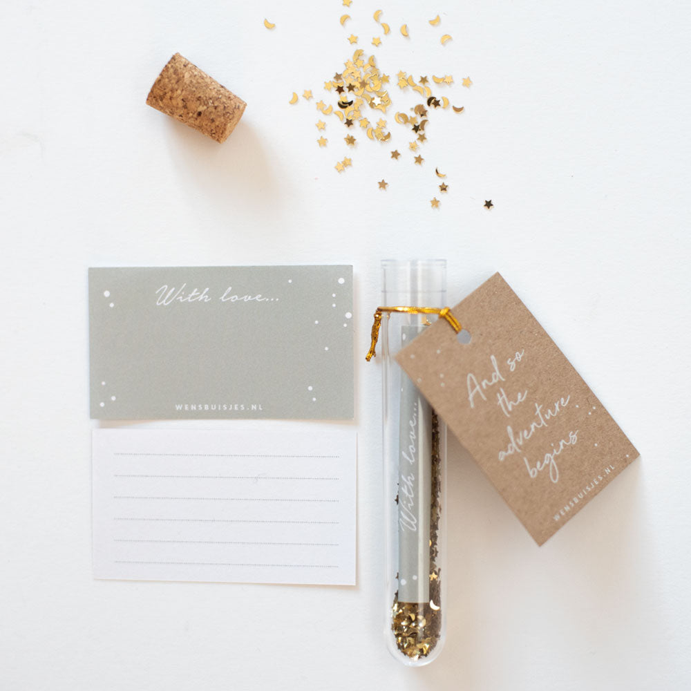 Bruiloft bedankje - ' And so the adventure begins'