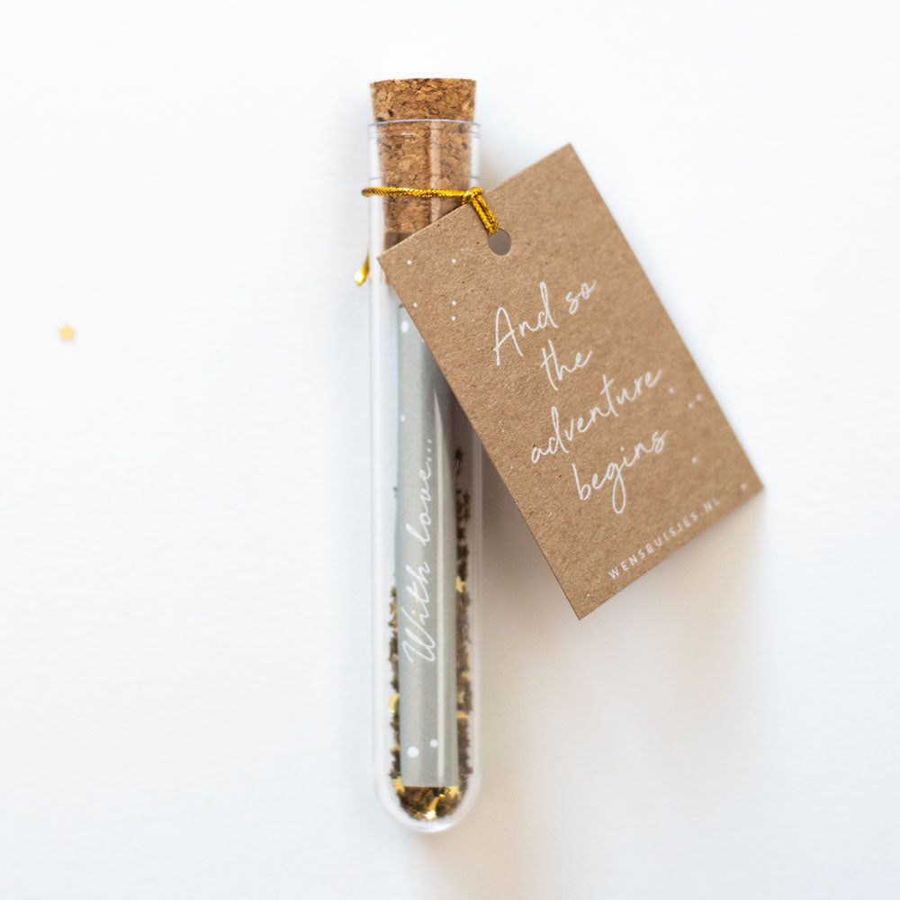 Bruiloft bedankje - ' And so the adventure begins'