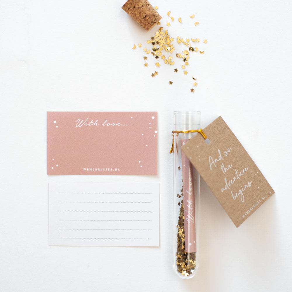 Bruiloft bedankje - ' And so the adventure begins'