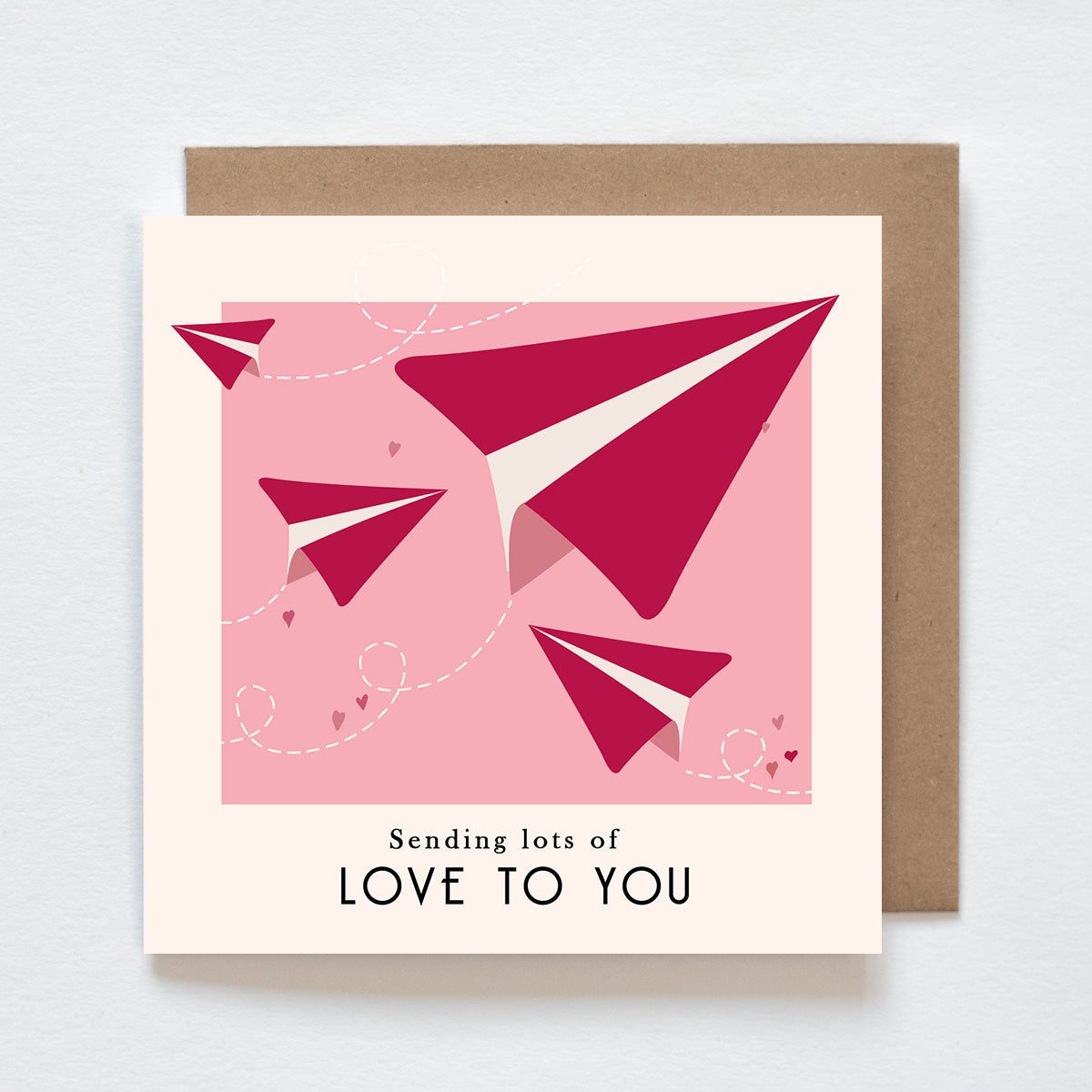 Kaart - Sending lot's of love - Vliegtuigje