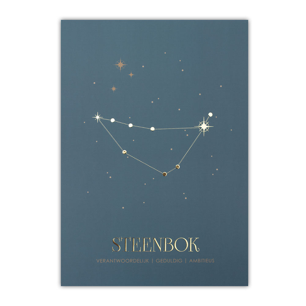 Sterrenbeeld poster - Steenbok - Warm blauw