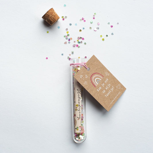 uitnodiging kinderfeestje reageerbuisje