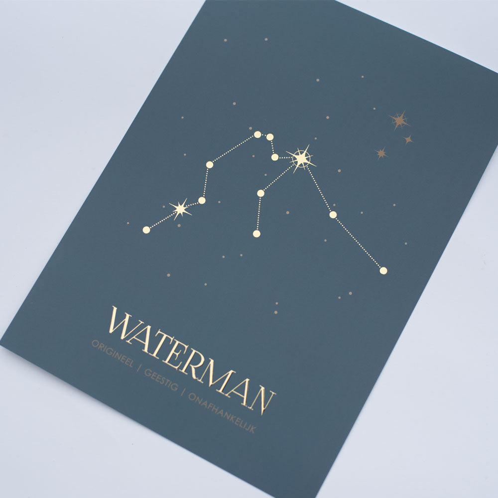 Sterrenbeeld poster - Waterman - Warm blauw
