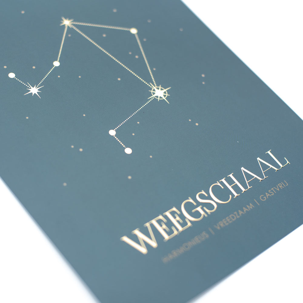 Sterrenbeeld poster - Weegschaal - Warm blauw