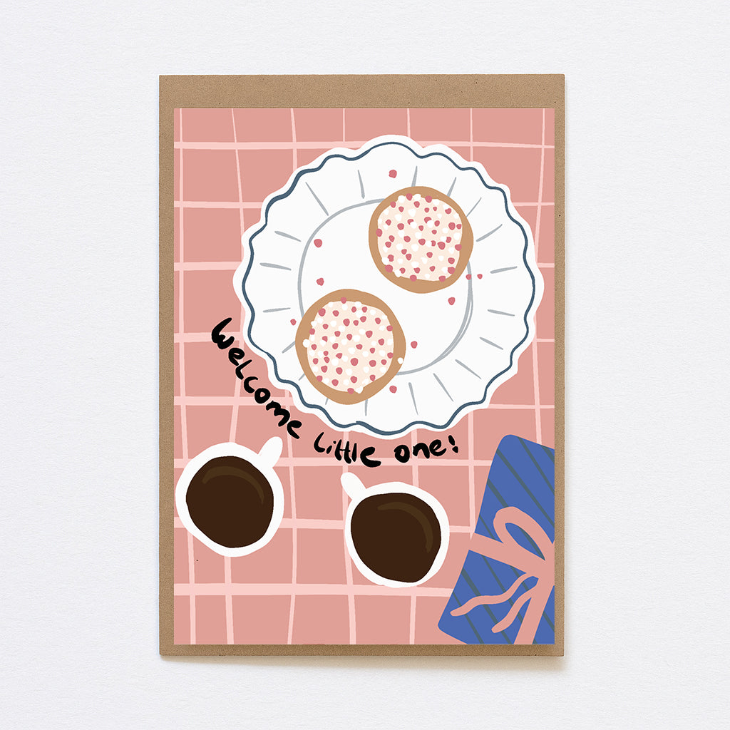 Kaart - welcome little one - meisje