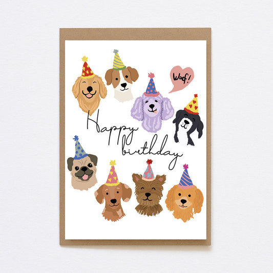 Kaart - Happy birthday dogs!