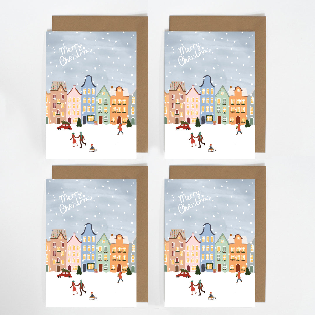 Set kerstkaarten (4 stuks)