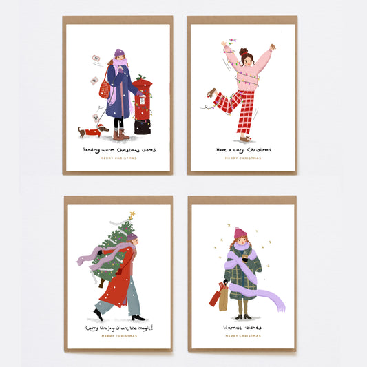 8 Kerstkaarten - Merry little moments