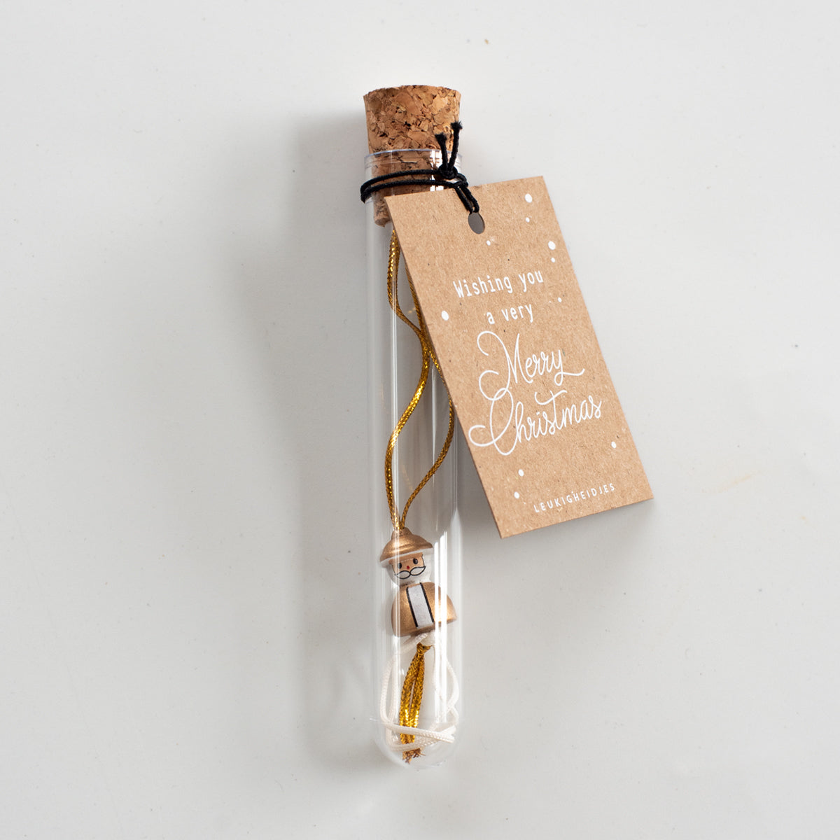 Merry Christmas Wensbuisjes - goud (per 4 stuks)