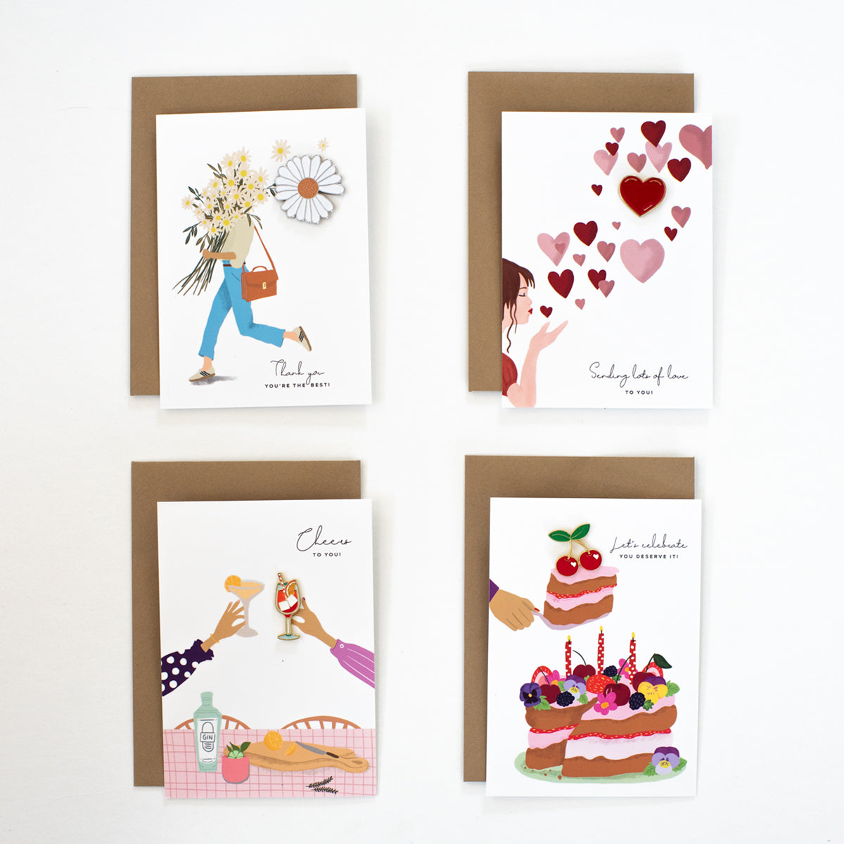 Set pinkaarten (4 stuks)