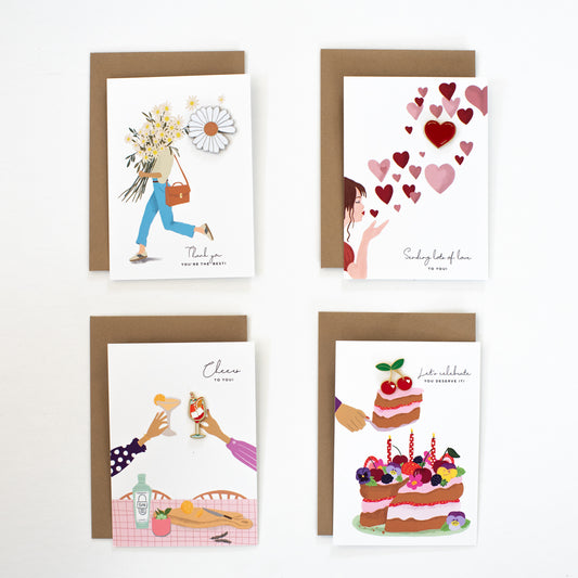 Set pinkaarten (4 stuks)