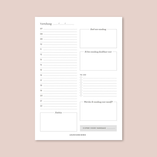 Printable - Dagplanning