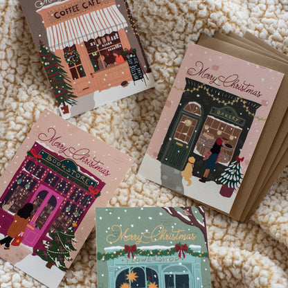 8 Kerstkaarten - Merry Little Shops