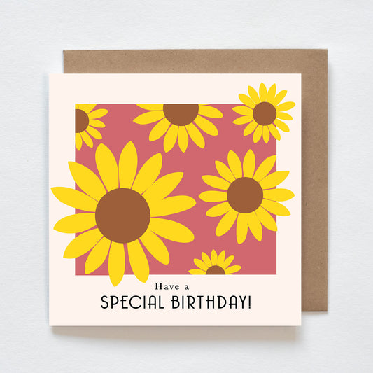 Kaart - Have a special birthday - zonnebloem