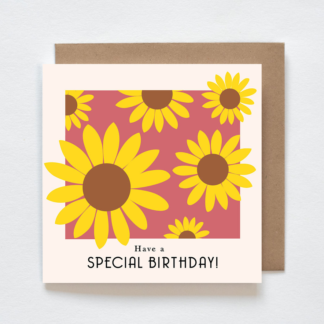 Kaart - Have a special birthday - zonnebloem