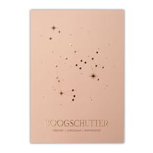 Afbeelding in Gallery-weergave laden, Sterrenbeeld poster - Boogschutter - oud roze
