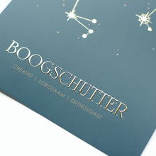 Afbeelding in Gallery-weergave laden, Sterrenbeeld poster - Boogschutter - Warm blauw
