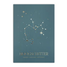 Afbeelding in Gallery-weergave laden, Sterrenbeeld poster - Boogschutter - Warm blauw
