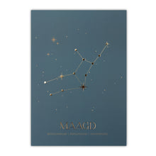 Afbeelding in Gallery-weergave laden, Sterrenbeeld poster - Maagd - Warm blauw
