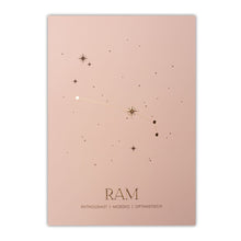 Afbeelding in Gallery-weergave laden, Sterrenbeeld poster - Ram - Oud roze
