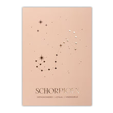 Afbeelding in Gallery-weergave laden, Sterrenbeeld poster - Schorpioen - Oud roze
