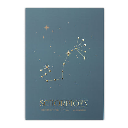 Sterrenbeeld poster - Schorpioen - Warm blauw