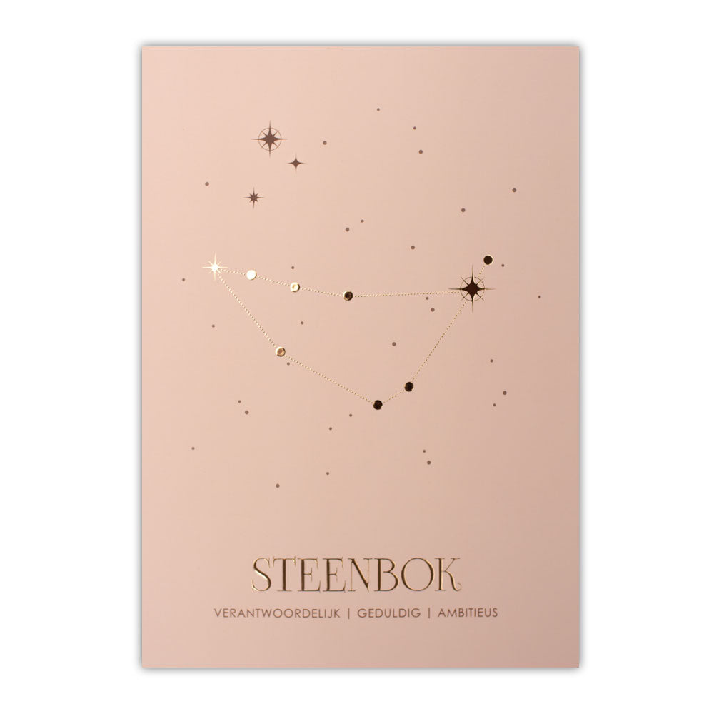 Sterrenbeeld poster - Steenbok - Oud roze