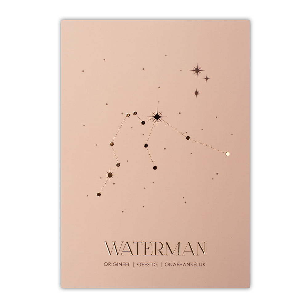 Sterrenbeeld poster - Waterman - Oud roze