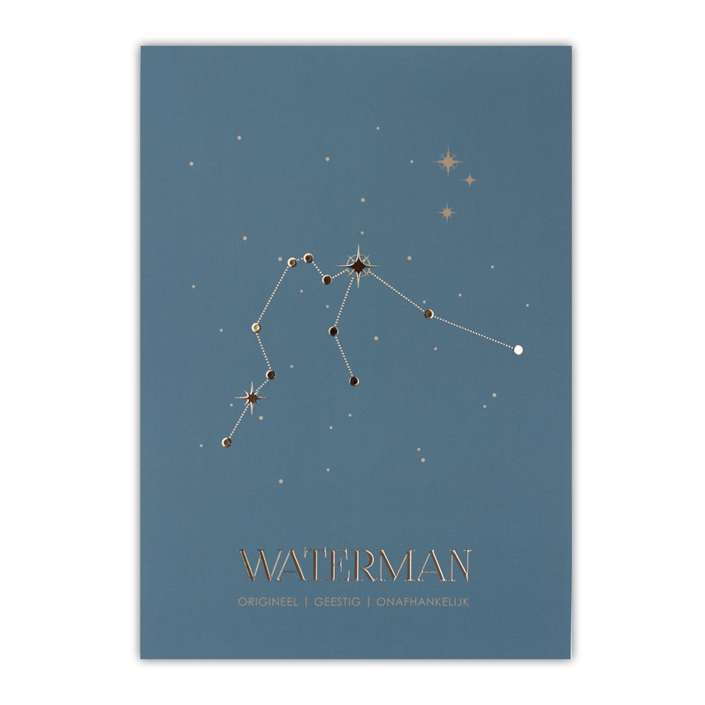 Sterrenbeeld poster - Waterman - Warm blauw