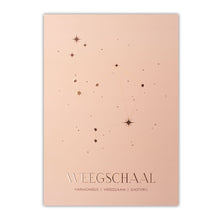 Afbeelding in Gallery-weergave laden, Sterrenbeeld poster - Weegschaal - Oud roze
